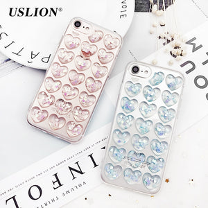 Glitter 3D Love Heart Phone Case For iPhone