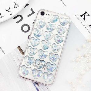 Glitter 3D Love Heart Phone Case For iPhone