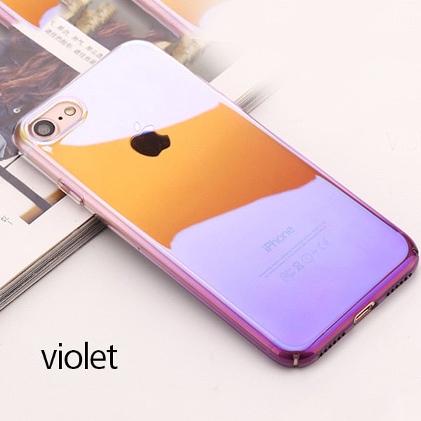 Ultra Slim Gradient Color Hard PC Case For iPhone