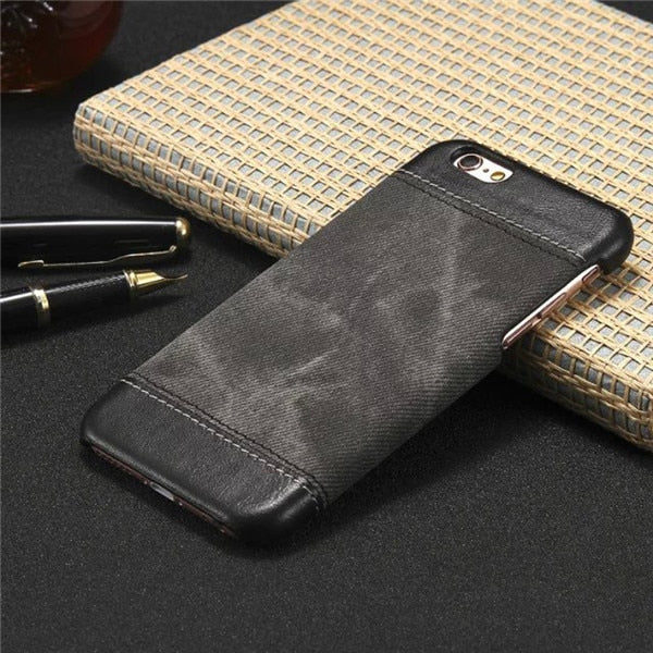 Retro Style Cloth Skin Leather Phone Cases for iPhone