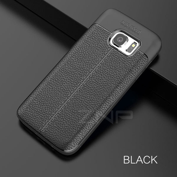 Shockproof Matte Leather Carbon Fiber Cover Case For Samsung