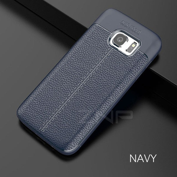 Shockproof Matte Leather Carbon Fiber Cover Case For Samsung