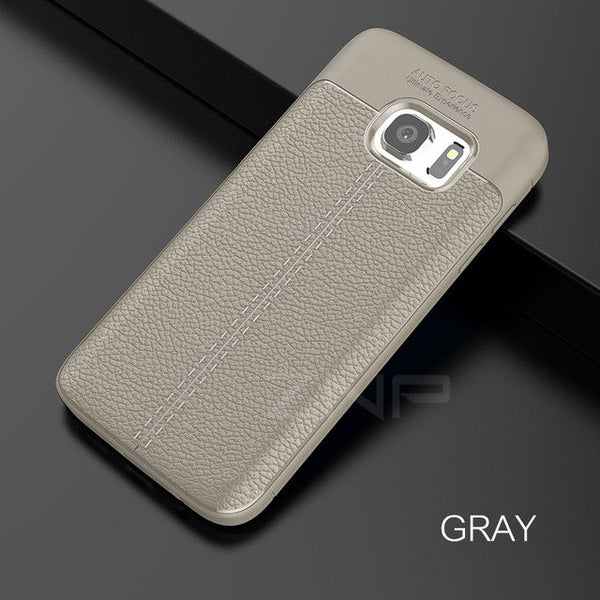 Shockproof Matte Leather Carbon Fiber Cover Case For Samsung