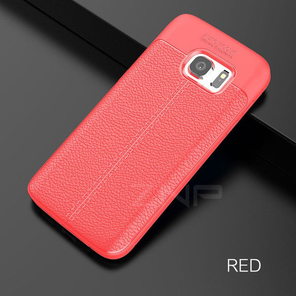 Shockproof Matte Leather Carbon Fiber Cover Case For Samsung