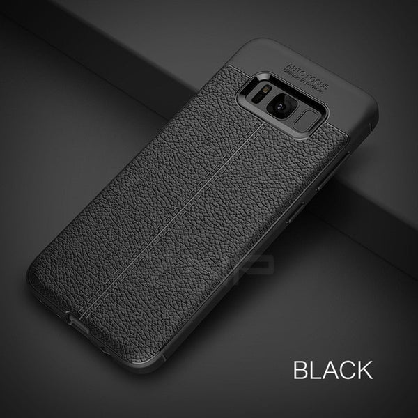 Full Cover Leather Carbon Fiber Shockproof Matte Cover For Samsung