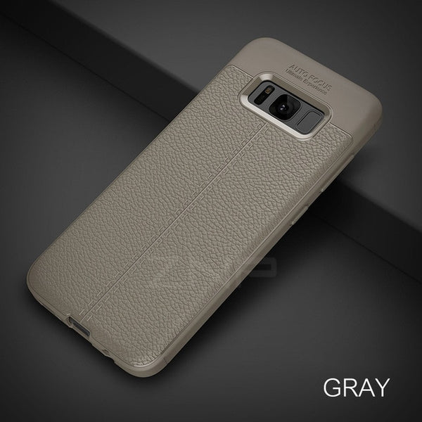 Full Cover Leather Carbon Fiber Shockproof Matte Cover For Samsung