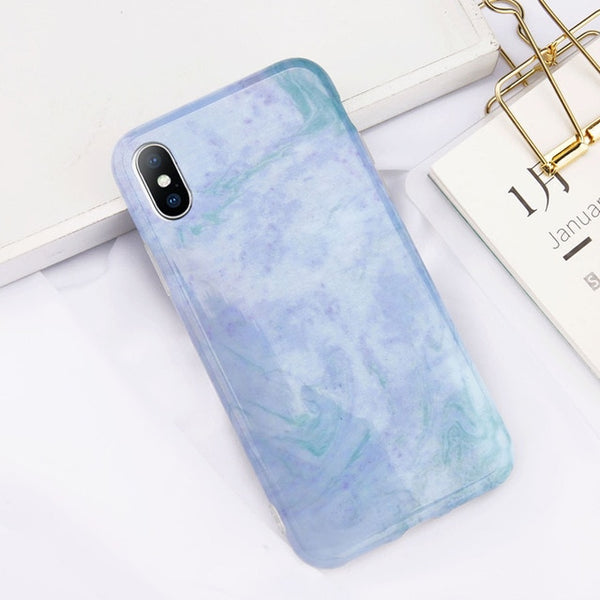 Glitter Powder Marble Phone Case For iPhone Glossy Stone Silicone Soft Back Cover