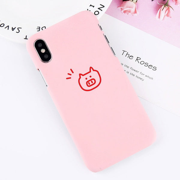 Cartoon Pig Pattern Case For iPhon