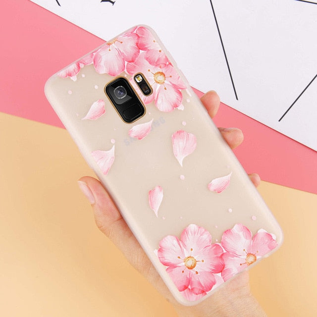 Rose Floral Leaves Phone Case For Samsung