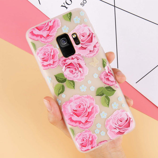 Rose Floral Leaves Phone Case For Samsung