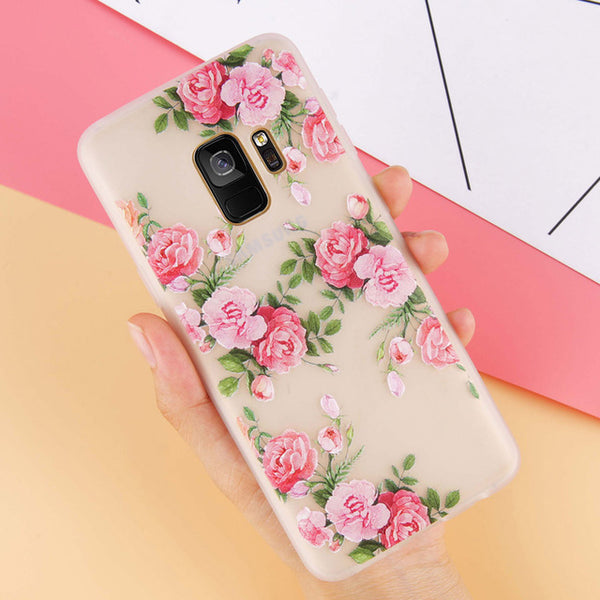 Rose Floral Leaves Phone Case For Samsung