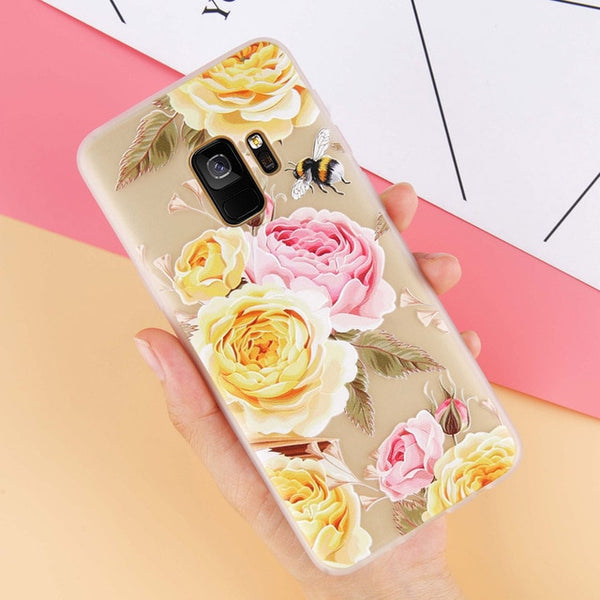 Rose Floral Leaves Phone Case For Samsung