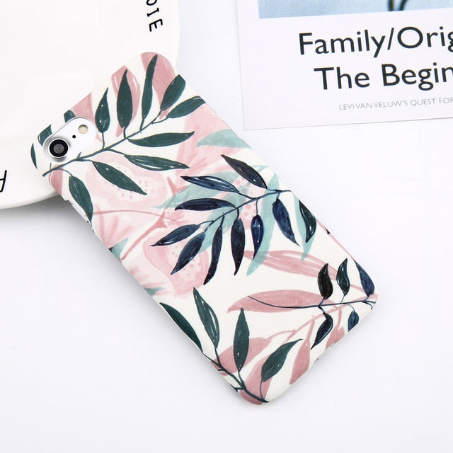 Flower Leaf Print Phone Case For iPhone