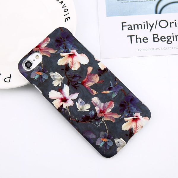 Flower Leaf Print Phone Case For iPhone