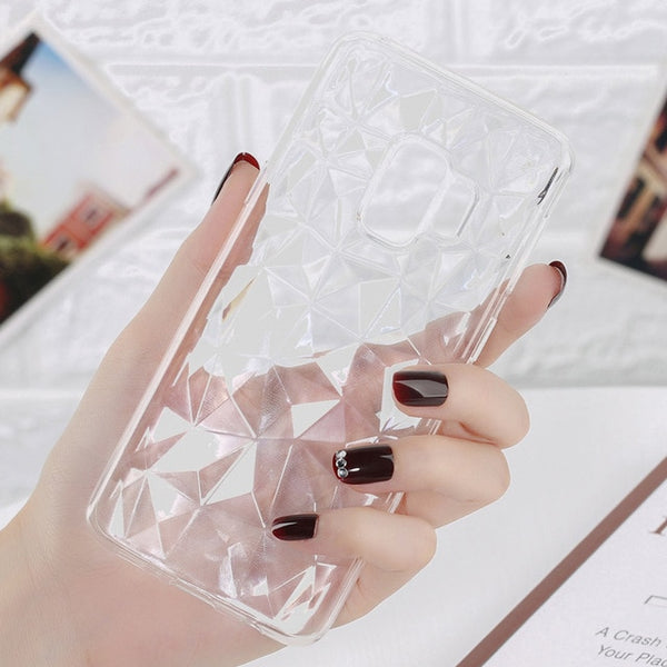 3D Diamond Clear Soft Phone Case for Samsung