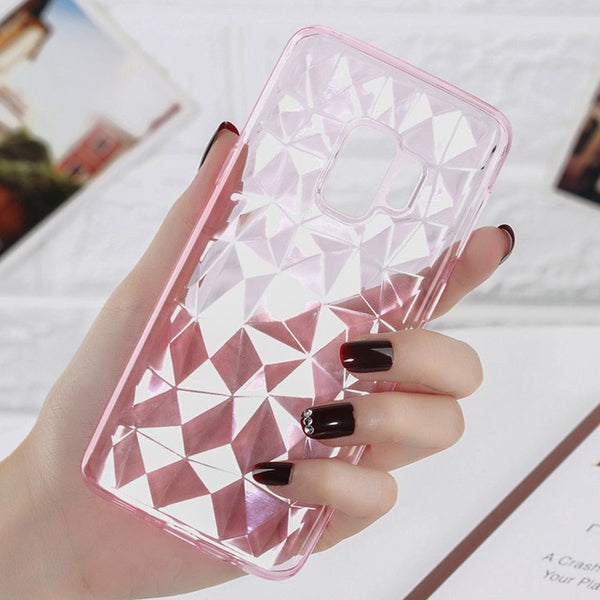 3D Diamond Clear Soft Phone Case for Samsung