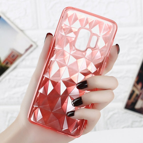 3D Diamond Clear Soft Phone Case for Samsung