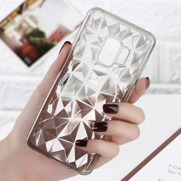 3D Diamond Clear Soft Phone Case for Samsung