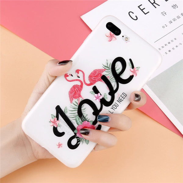 3D Relief Flower Phone Case For iPhone Soft Back Cover