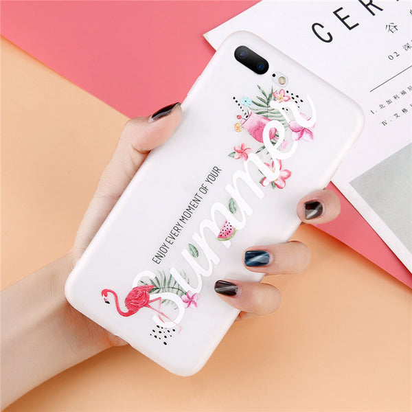 3D Relief Flower Phone Case For iPhone Soft Back Cover