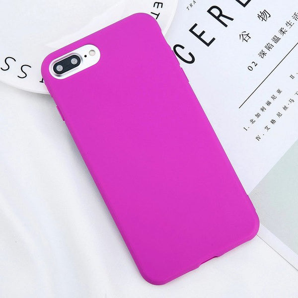 Candy Color Plain Phone Case For iPhone