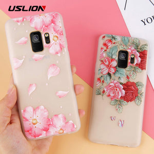 Silicone Clear Back Flower Case For Samsung