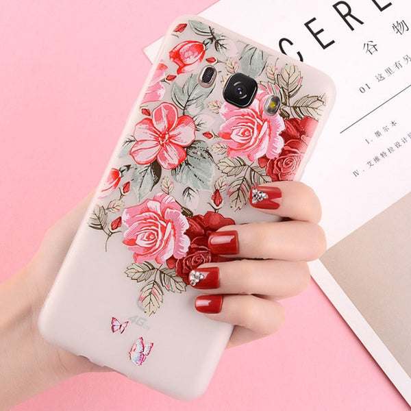 Relief Lotus Flower Phone Cases for Samsung