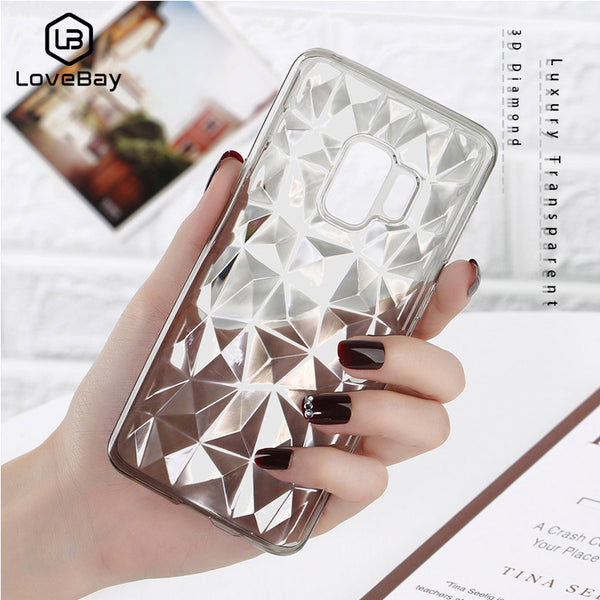 Luxury Diamond Texture Case Clear Soft For Samsung