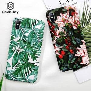 Vintage Beautiful Green Leaf Flower Hard PC Full Cover For iPhone