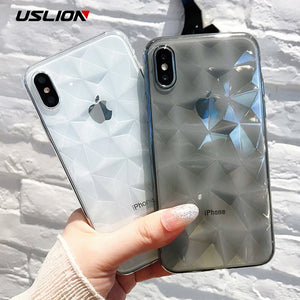 Clear Diamond Pattern Case For iPhone Transparent Cases