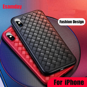 Luxury Grid Weaving Matte Case Ultra Thin Soft Silicone Protective Case