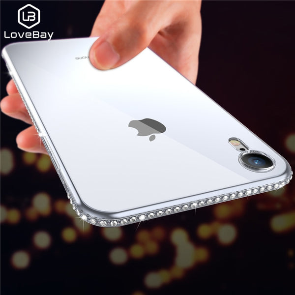 Luxury Bling Diamond Soft Transparent Crystal case For iPhone X