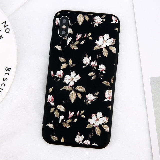 Fashion Cute Cartoon Beautiful Flower Soft case For iPhone