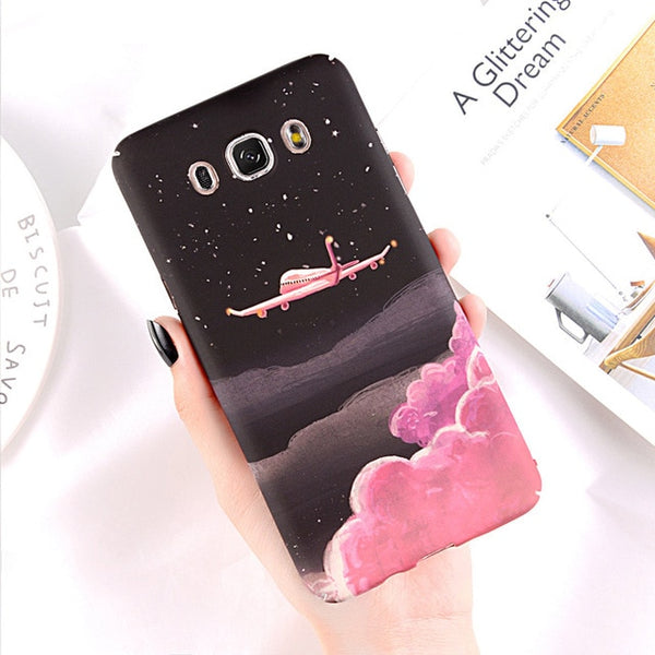 Lotus Moon Starry Sky Hard Phone Case For Samsung