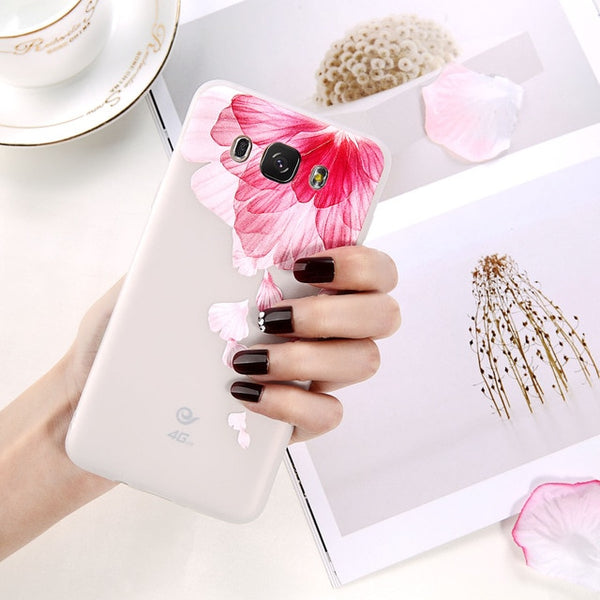 3D Relief Petal Flower Soft Phone Case For Samsung