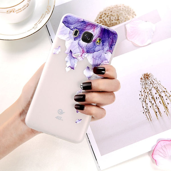 3D Relief Petal Flower Soft Phone Case For Samsung