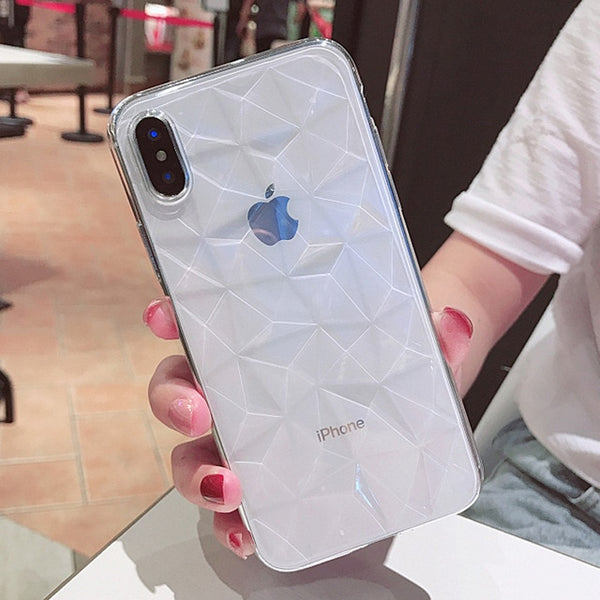 Clear Diamond Pattern Case For iPhone Transparent Cases