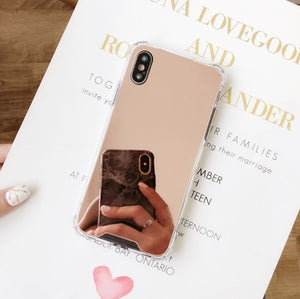 Luxury Mirror Electroplating Soft Shockproof Cases For iPhone