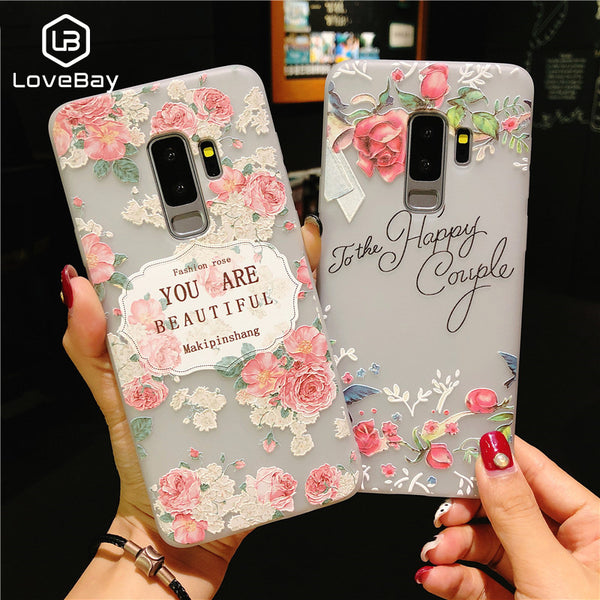 3D Relief Flower Bird Soft  Case For Samsung