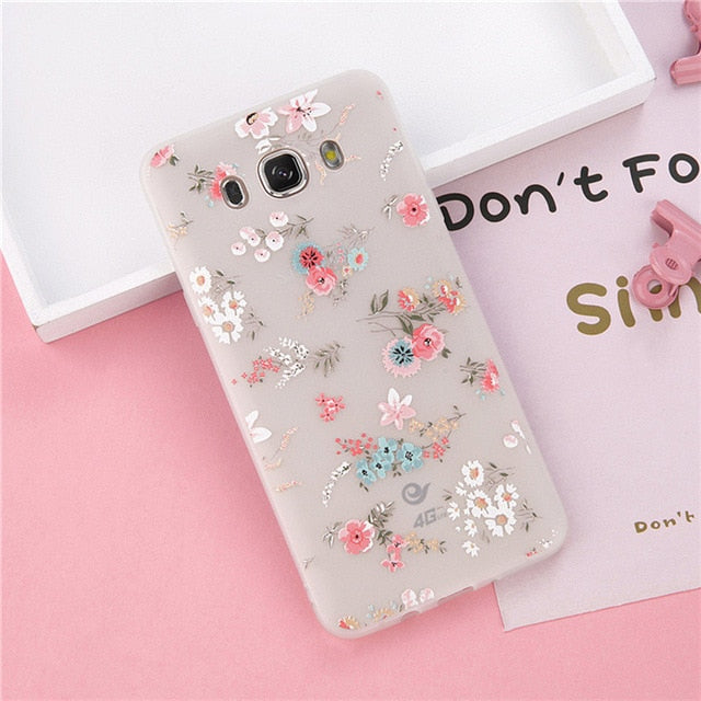 3D Relief Flower Bird Soft  Case For Samsung