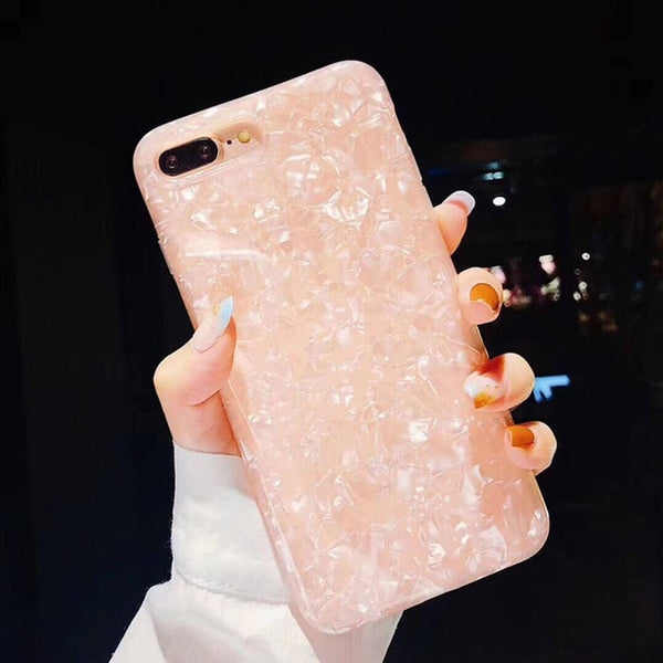 Fashion Lovely Glitter Conch Shell Soft ase For iPhone