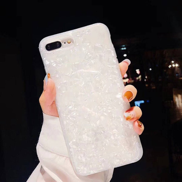 Fashion Lovely Glitter Conch Shell Soft ase For iPhone