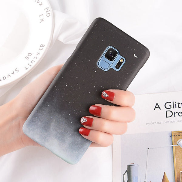 Starry Sky Black White Ultra Thin Hard Case For Samsung