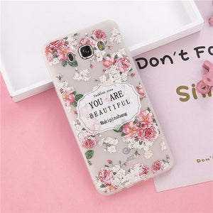 3D Soft Relief Flower Floral Silicone Phone Cover For Samsung