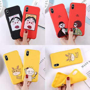 Cute Cartoon Letter Deer Smiley Face Soft Case For iPhone