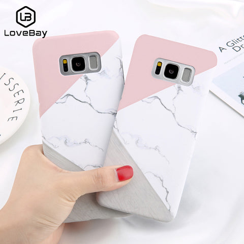 Stone Marble Geometric Stitching Hard Case For Samsung