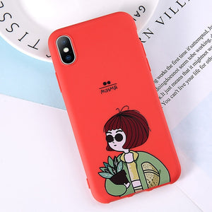 Cute Cartoon Letter Deer Smiley Face Soft Case For iPhone