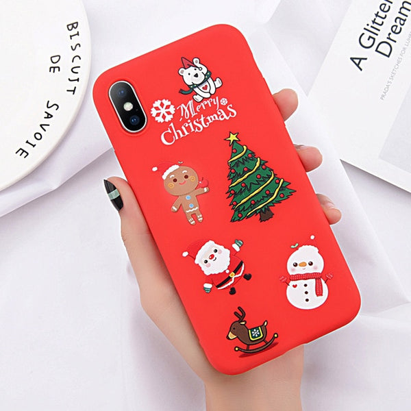 Cute Cartoon Letter Deer Smiley Face Soft Case For iPhone