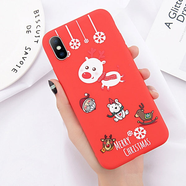 Cute Cartoon Letter Deer Smiley Face Soft Case For iPhone