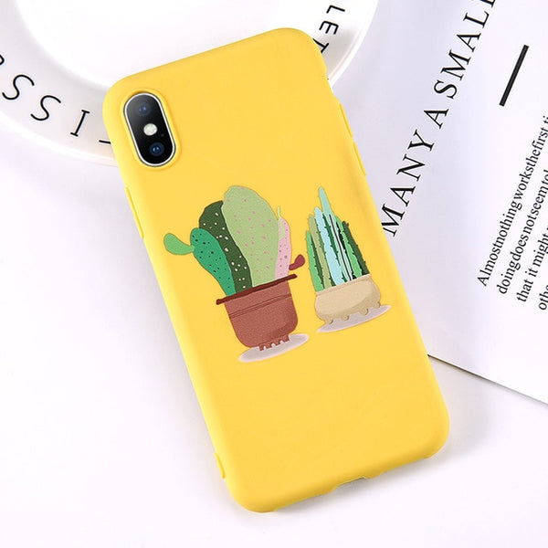 Cute Cartoon Letter Deer Smiley Face Soft Case For iPhone